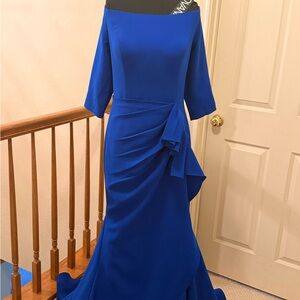 NWT Jovani Royal Blue 3/4 Long Sleeve Dress Style 00446